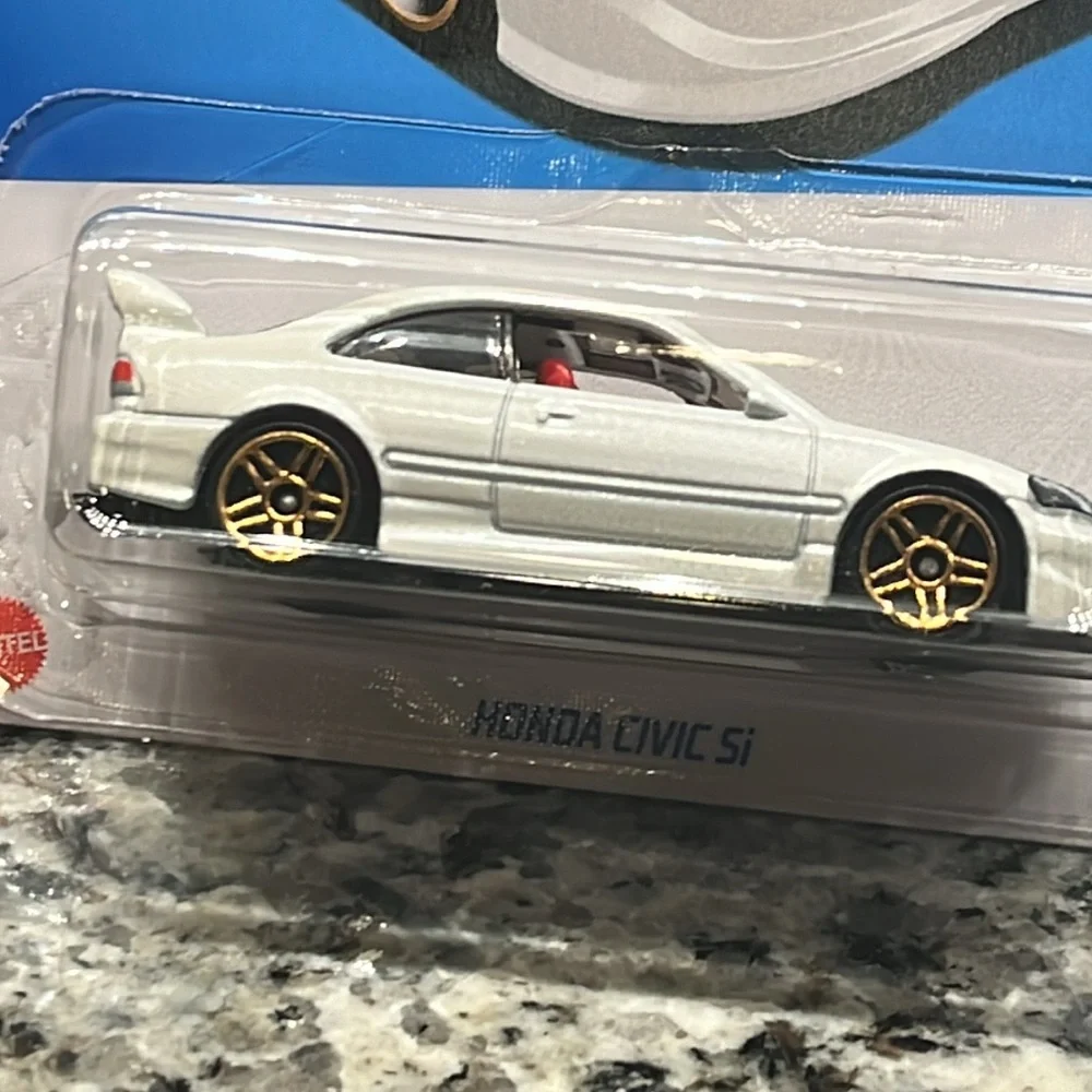 Hot Wheels Honda Civic Si J Imports Toy Car x2 white 1/64 Mattel